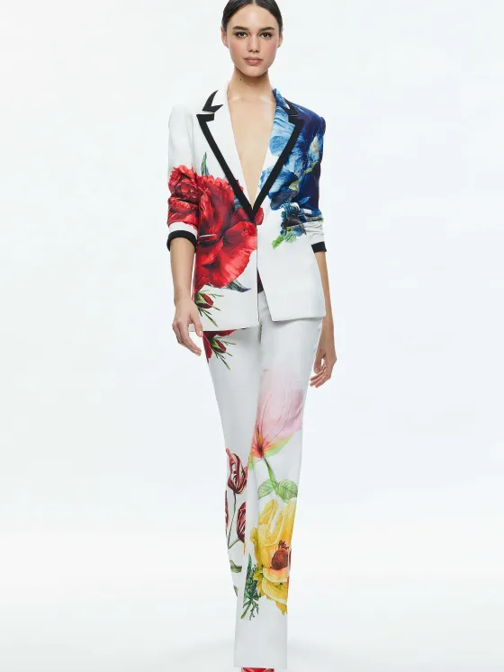 Women Alice and Olivia Denny Notch Collar Boyfriend Blazer