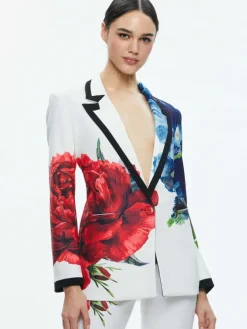 Women Alice and Olivia Denny Notch Collar Boyfriend Blazer