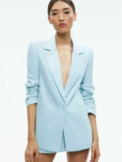 Women Alice and Olivia Denny Notch Collar Boyfriend Plazer + Conry Pleated Short