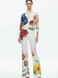 Women Alice and Olivia Denny Notch Collar Boyfriend Blazer + Livi Mid Rise Trouser