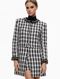 Women Alice and Olivia Deon Two-Fer Tweed Jacket + Mace Tweed Mini Skort