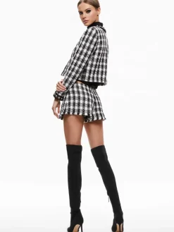 Women Alice and Olivia Deon Two-Fer Tweed Jacket + Mace Tweed Mini Skort