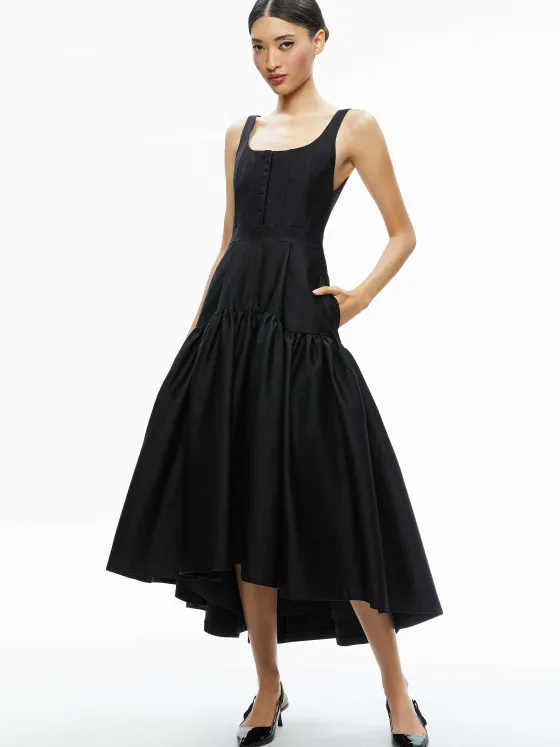 Women Alice and Olivia Diana Sleeveless Structured Midi Dress