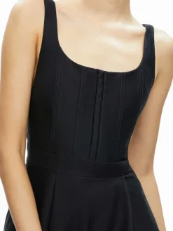 Women Alice and Olivia Diana Sleeveless Structured Midi Dress