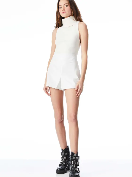 Women Alice and Olivia Donald Vegan Leather Short
