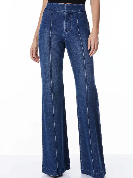 Women Alice and Olivia Dylan High Waisted Wide Leg Jean