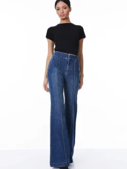 Women Alice and Olivia Dylan High Waisted Wide Leg Jean