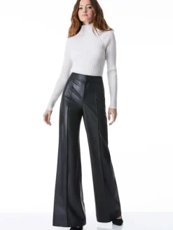 Women Alice and Olivia Dylan Vegan Leather Wide Leg Pant
