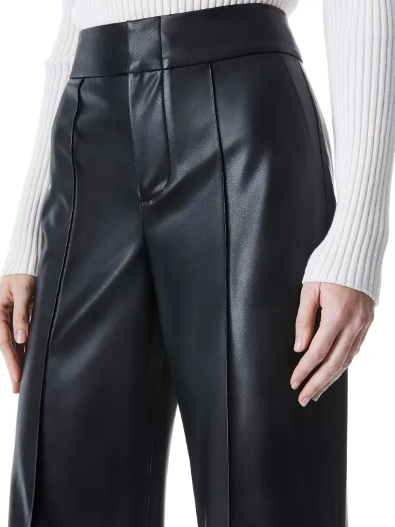 Women Alice and Olivia Dylan Vegan Leather Wide Leg Pant