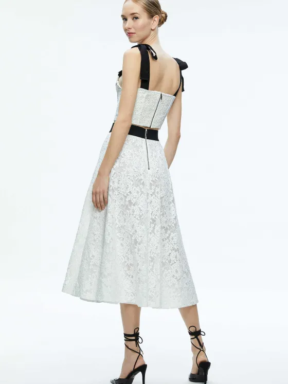 Women Alice and Olivia Earla Lace Midi Skirt