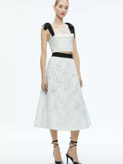 Women Alice and Olivia Earla Lace Midi Skirt