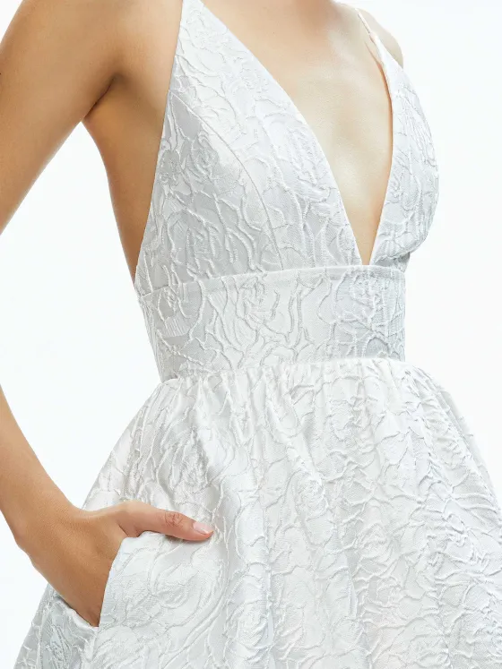 Women Alice and Olivia Ellamae Deep V-Neck Dress