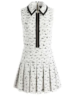 Women Alice and Olivia Ellis Tweed Box Pleat Dress