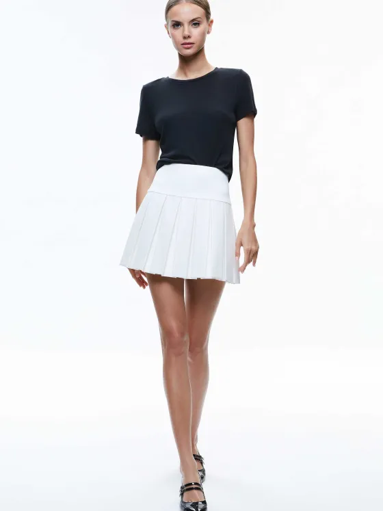 Women Alice and Olivia Emilie Box Pleat Mini Skirt