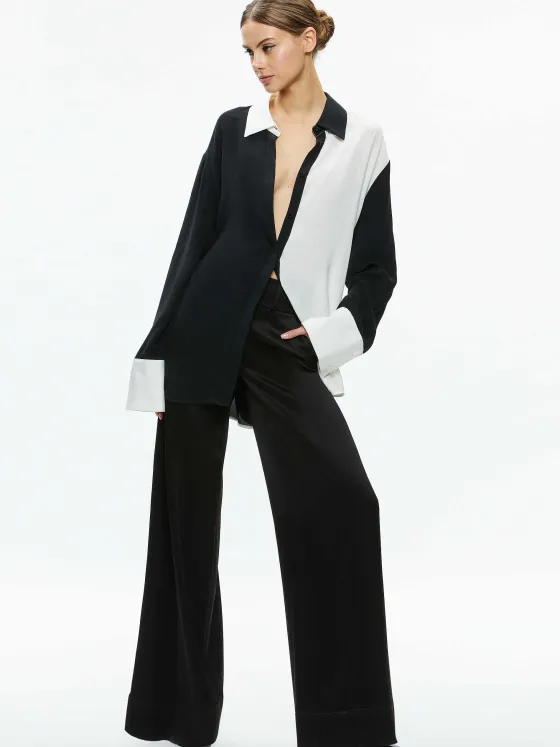 Women Alice and Olivia Finely Oversized Button Down Shirt