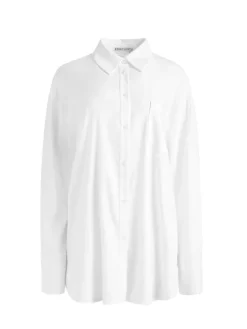 Women Alice and Olivia Finely Oversized Linen Button Down Shirt