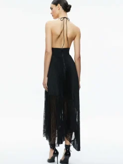 Women Alice and Olivia Hannah Deep V-Neck Scarf Maxi Dress