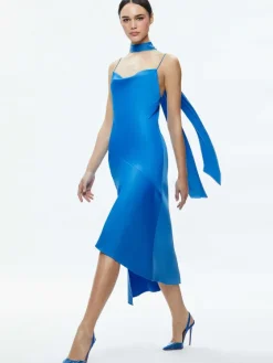 Women Alice and Olivia Harmony Asymmetrical Slip Scarf Dress