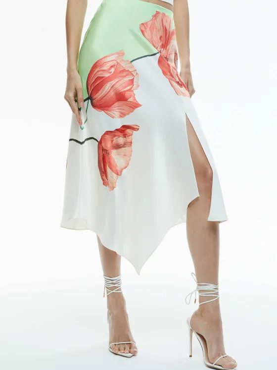 Women Alice and Olivia Harmony Drapey Slit Asymmetric Skirt