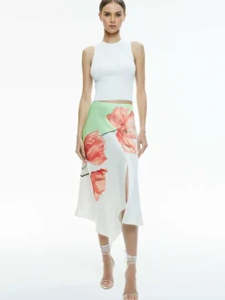 Women Alice and Olivia Harmony Drapey Slit Asymmetric Skirt