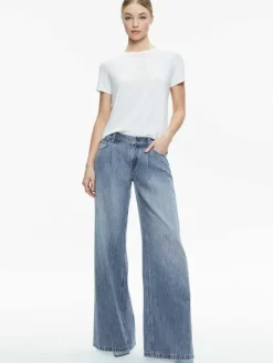 Women Alice and Olivia Jojo Low Rise Full Length 5 Pocket Jean