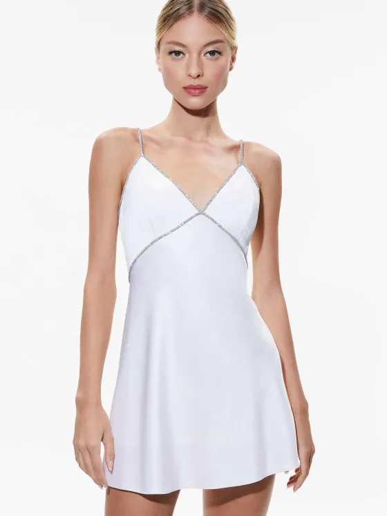 Women Alice and Olivia Julienne Embellished V-Neck Mini Dress
