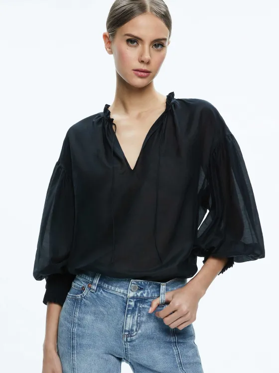 Women Alice and Olivia Julius Voluminous Blouson Sleeve Blouse