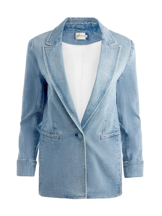 Women Alice and Olivia Justine Rolled Cuff Blazer + Noah Denim Pleated Skort
