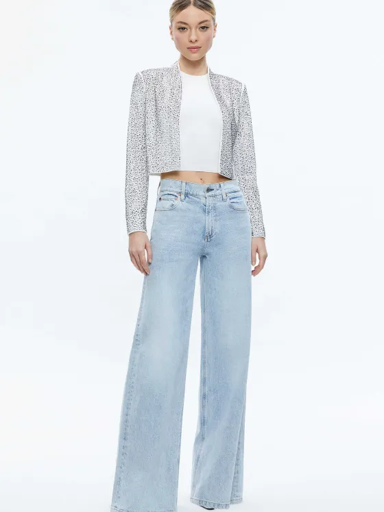 Women Alice and Olivia Kalia Embellished Open Front Jacket