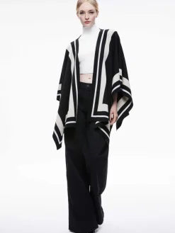 Women Alice and Olivia Kamala Stripe Poncho
