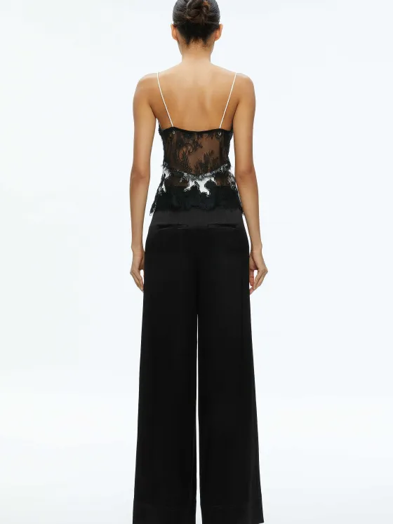 Women Alice and Olivia Katja Cutaway Lace Slip Top
