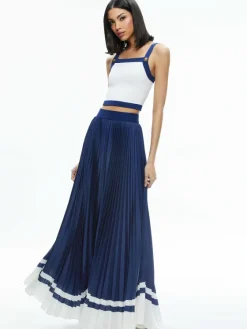 Women Alice and Olivia Katz Maxi Pleated Skirt