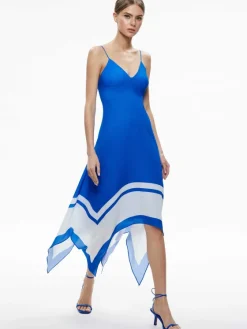 Women Alice and Olivia Kayson V-Neck Handkerchief Hem Dress