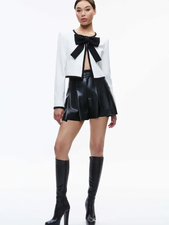 Women Alice and Olivia Kidman Bow Front Cropped Jacket