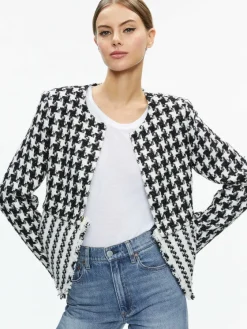 Women Alice and Olivia Kidman Two-Fer Tweed Jacket