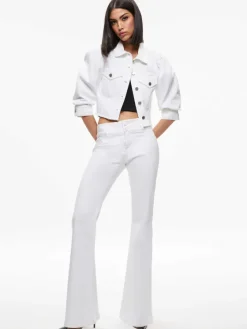 Women Alice and Olivia Lana Puff Sleeve Denim Jacket