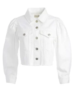 Women Alice and Olivia Lana Puff Sleeve Denim Jacket