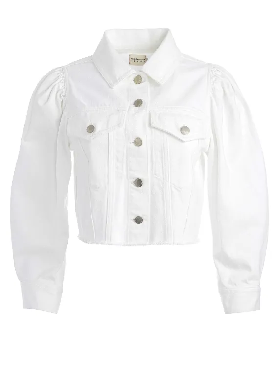 Women Alice and Olivia Lana Puff Sleeve Denim Jacket
