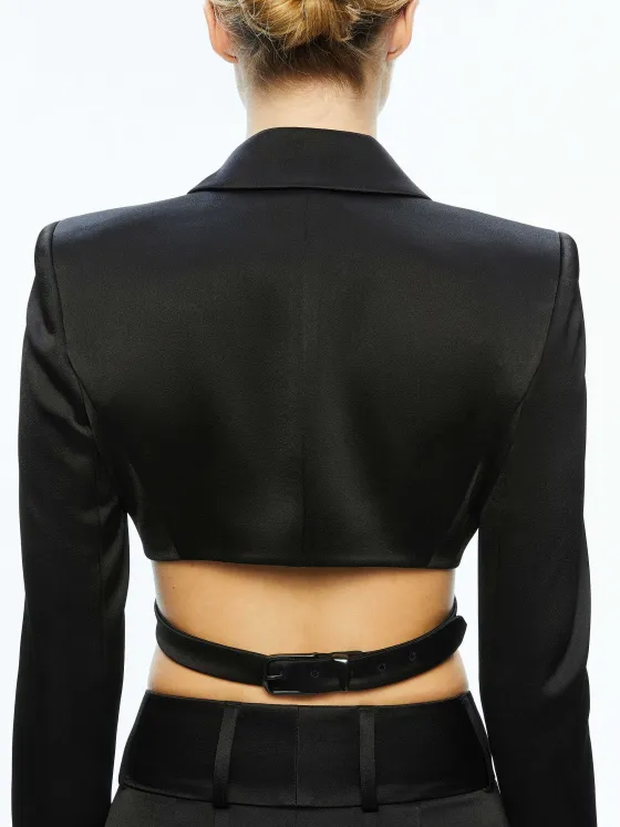 Women Alice and Olivia Leone Cropped Wrap Blazer