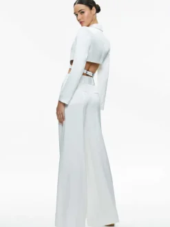 Women Alice and Olivia Leone Cropped Wrap Blazer + Mame High Rise Wide Leg Pant