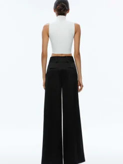Women Alice and Olivia Leone Cropped Wrap Blazer + Mame High Rise Wide Leg Pant
