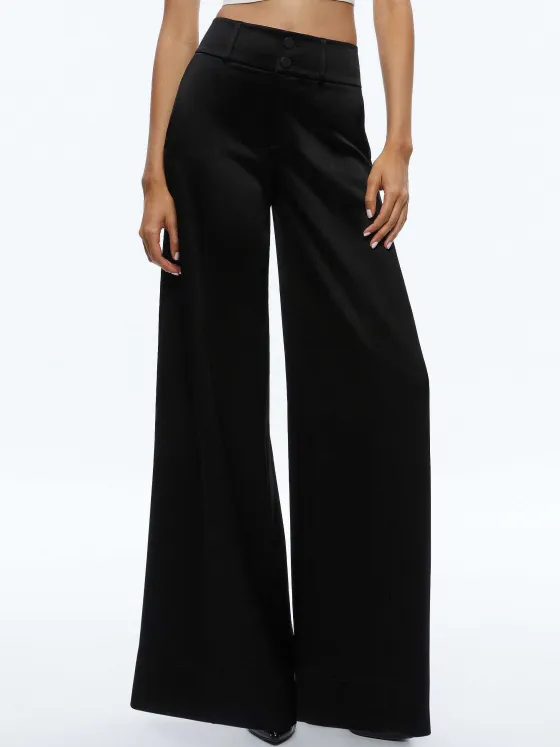 Women Alice and Olivia Leone Cropped Wrap Blazer + Mame High Rise Wide Leg Pant