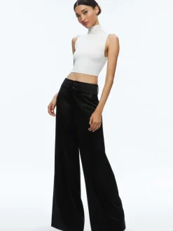 Women Alice and Olivia Leone Cropped Wrap Blazer + Mame High Rise Wide Leg Pant