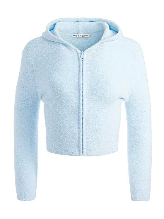 Women Alice and Olivia Lidell Cropped Zip Up Hoodie