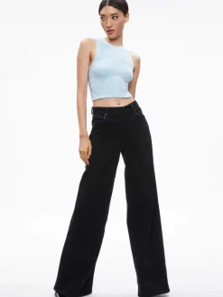 Women Alice and Olivia Lidell Cropped Zip Up Hoodie + Amity Sleeveless Cropped Tank