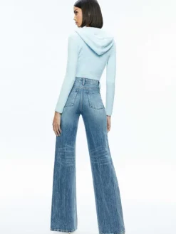 Women Alice and Olivia Lidell Cropped Zip Up Hoodie + Amity Sleeveless Cropped Tank