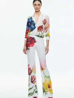 Women Alice and Olivia Livi Mid Rise Trouser