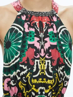 Women Alice and Olivia Loyce Twist Back Ruffle Maxi Dress
