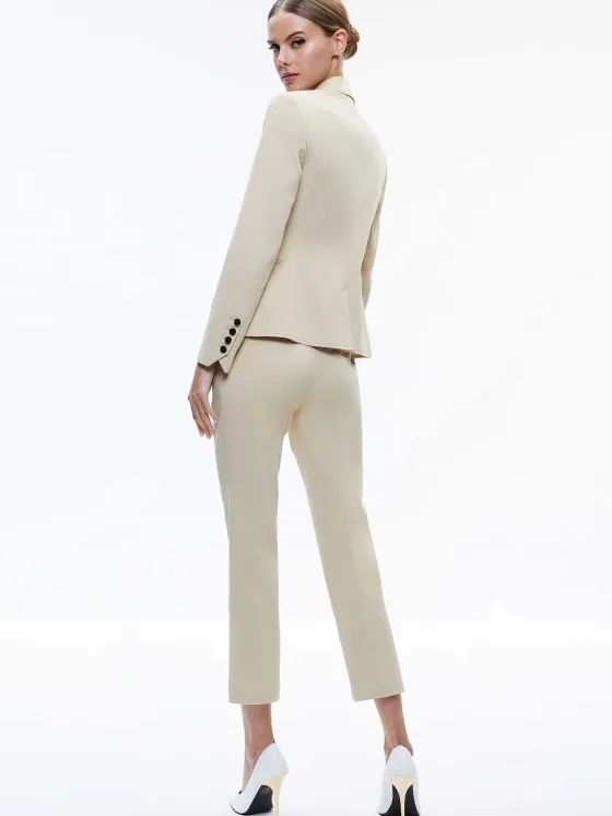 Women Alice and Olivia Macey Chino Fitted Notch Collar Blazer
