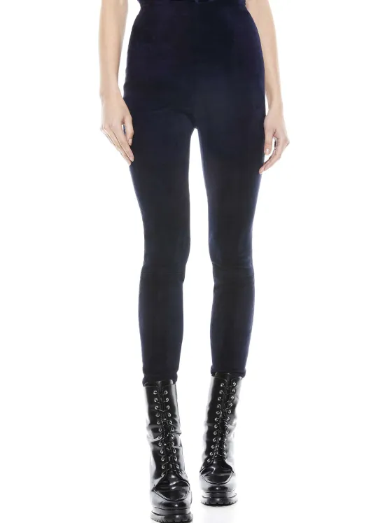 Women Alice and Olivia Maddox Side Zip Suede Legging